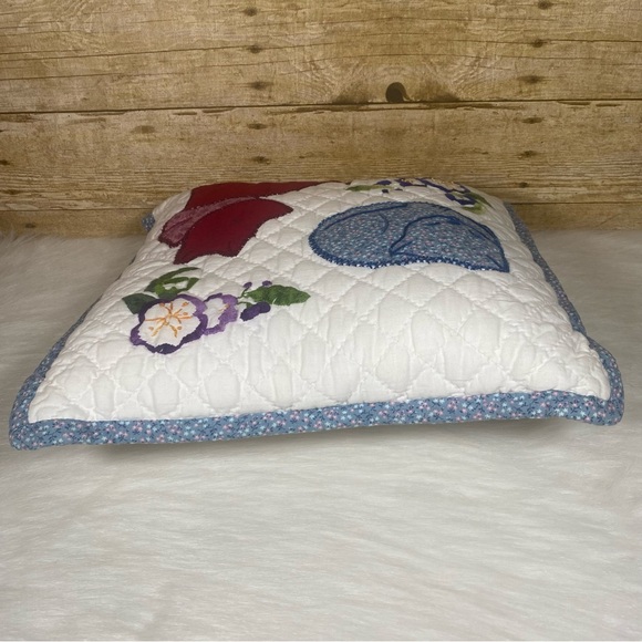 Quilted Cat Dog Throw Pillow Country Decorative Floral Puppy Kitten Vintage - Picture 8 of 11